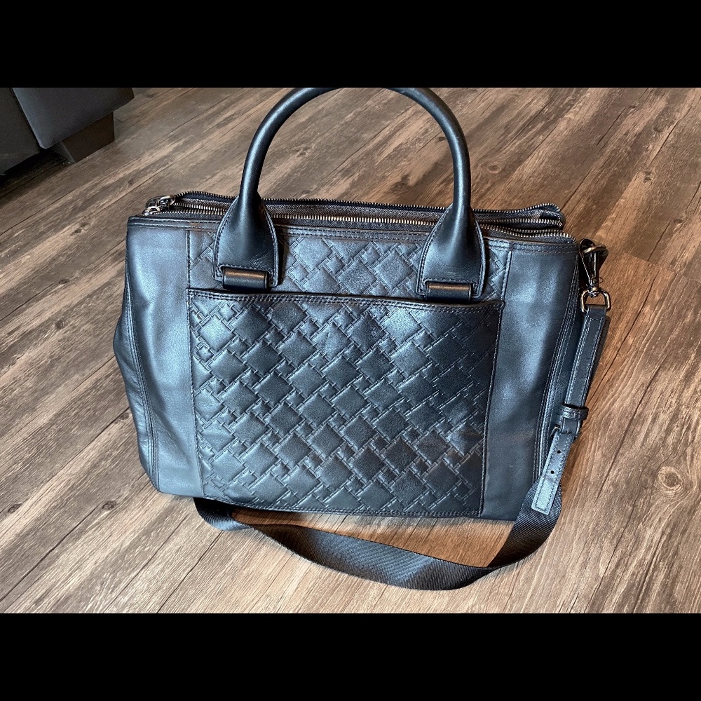 Tumi Black Leather Tote Bag